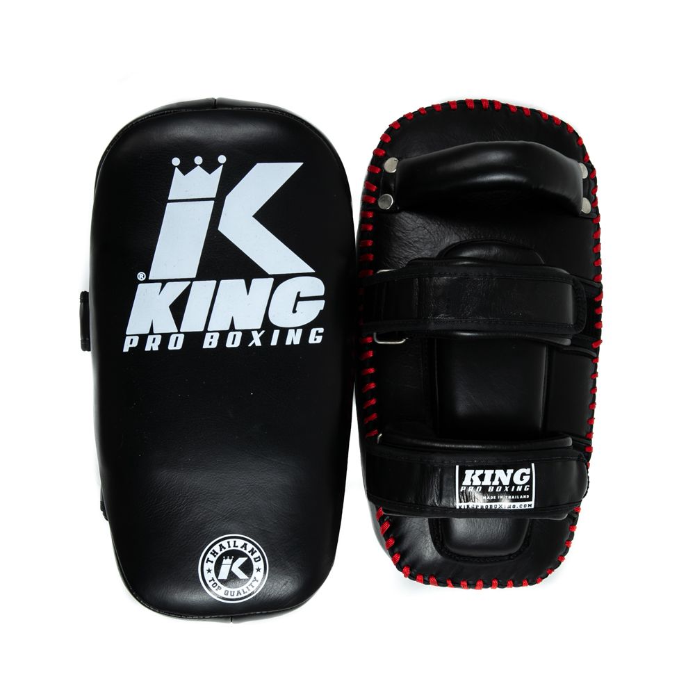 King Pro Boxing-Handpads-Stoot/Trappads-leer-KP -MASTER-Zwart-Rood-Wit