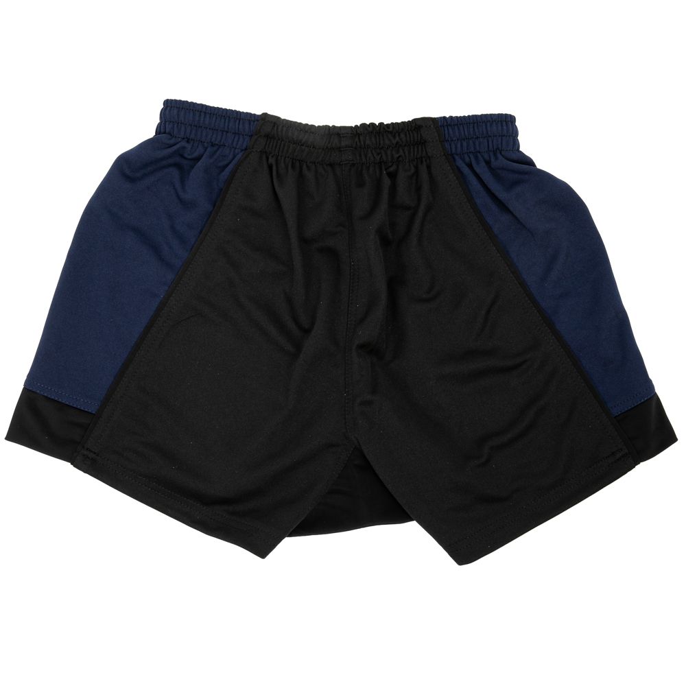 The ‘Booster Athletic Dept. ‘ ‘TRAILX’ shorts -black/blue