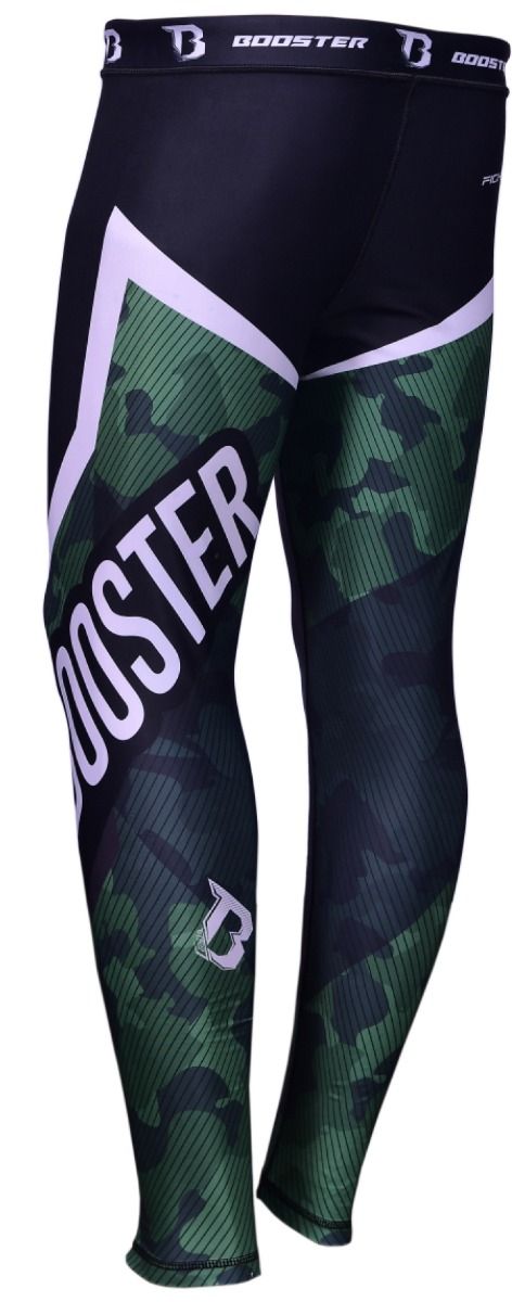 Booster Fightgear - compressiebroek - B FORCE 3 SPATS-groen-zwart