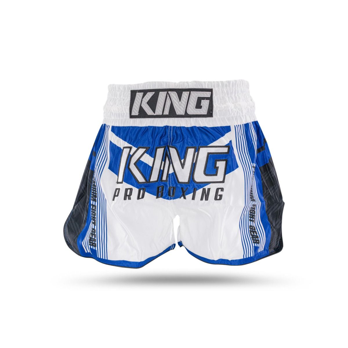 King Pro Boxing-Fiightshort-kickboksbroek-Short-ENDURANCE 8-Wit-Blauw