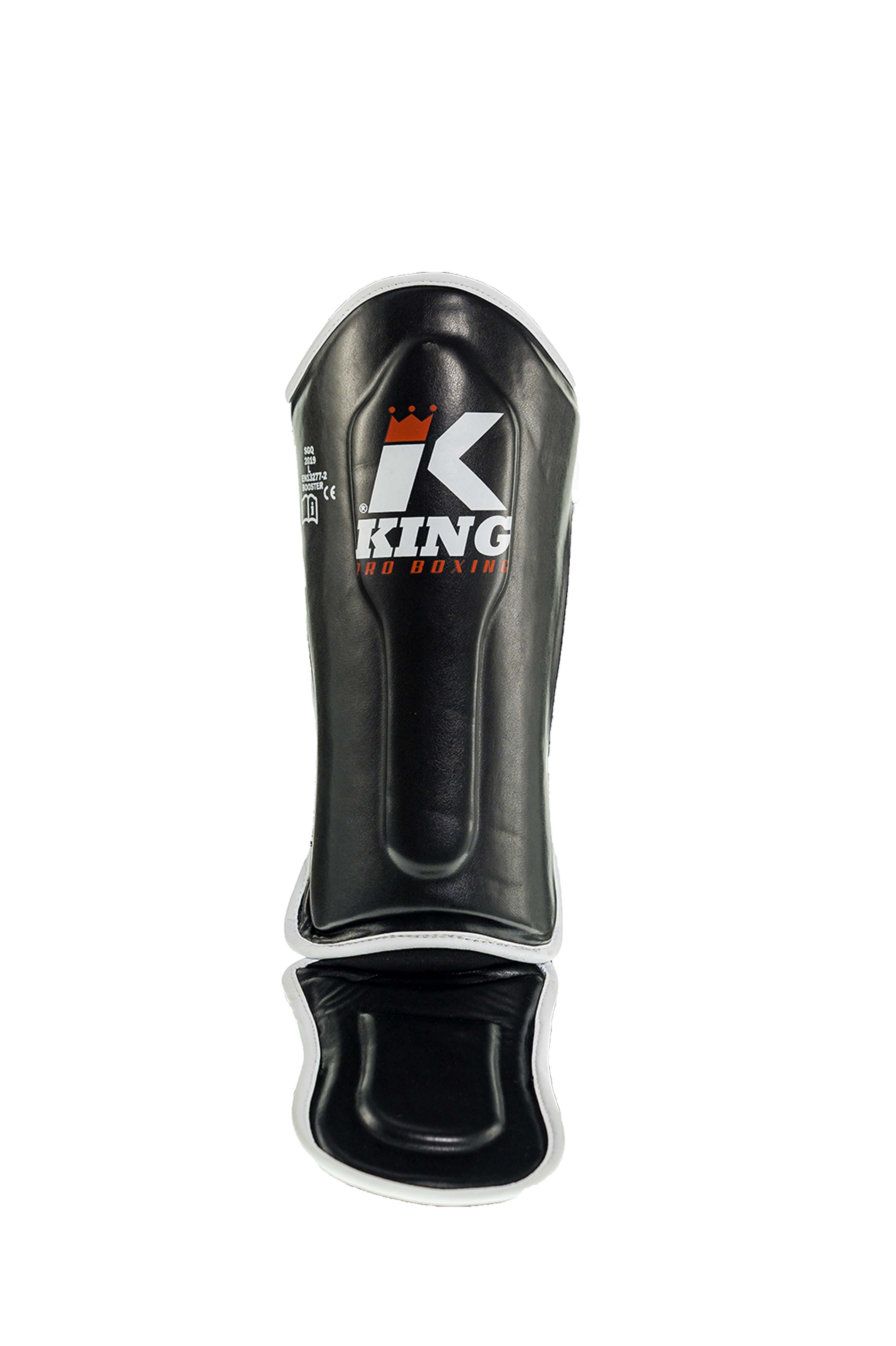 King Pro Boxing KIDS-SG 1 Scheenbeschermers: Zwart wit voor kinderen