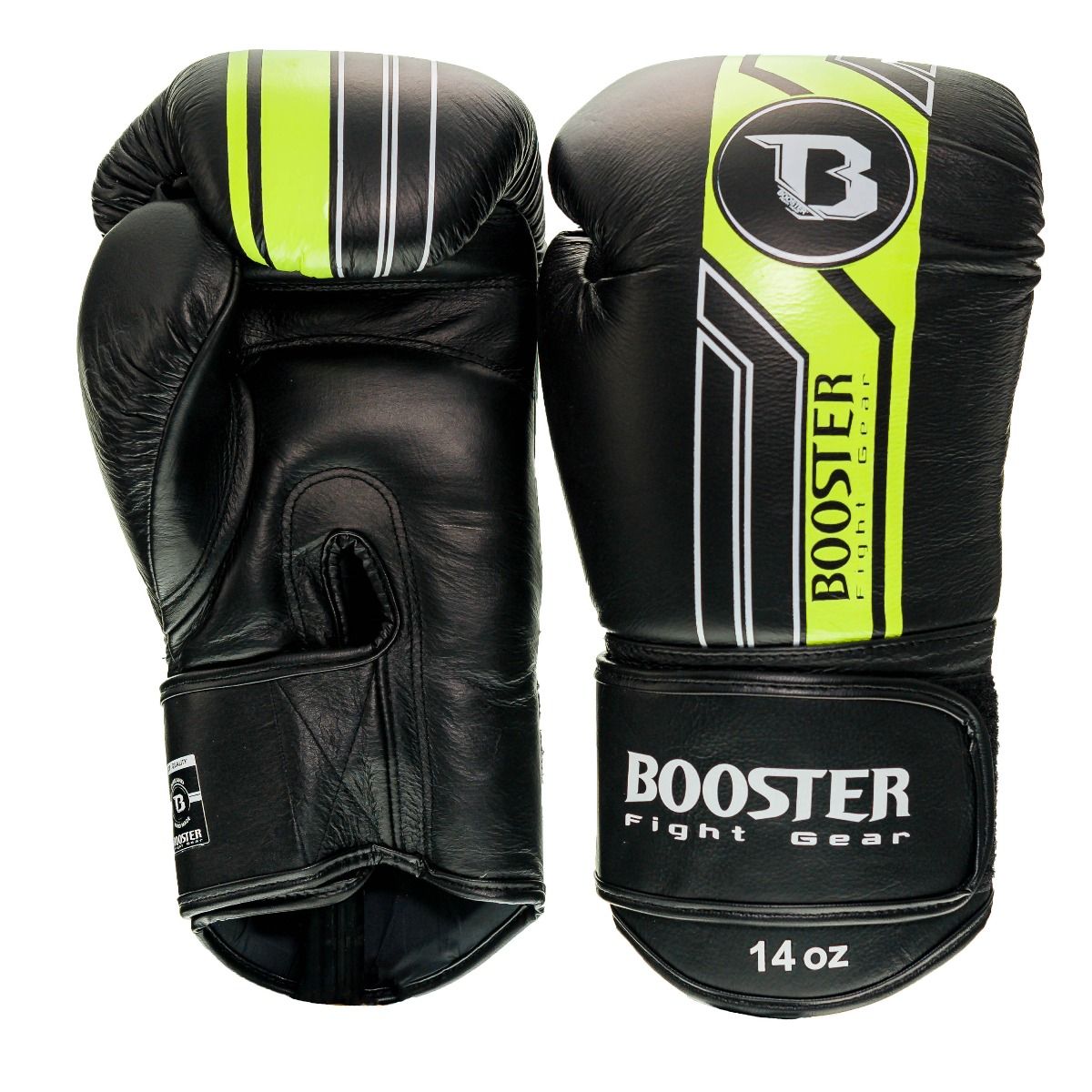 Booster Fight Gear V9: Zwart-Gele Lederen Bokshandschoenen