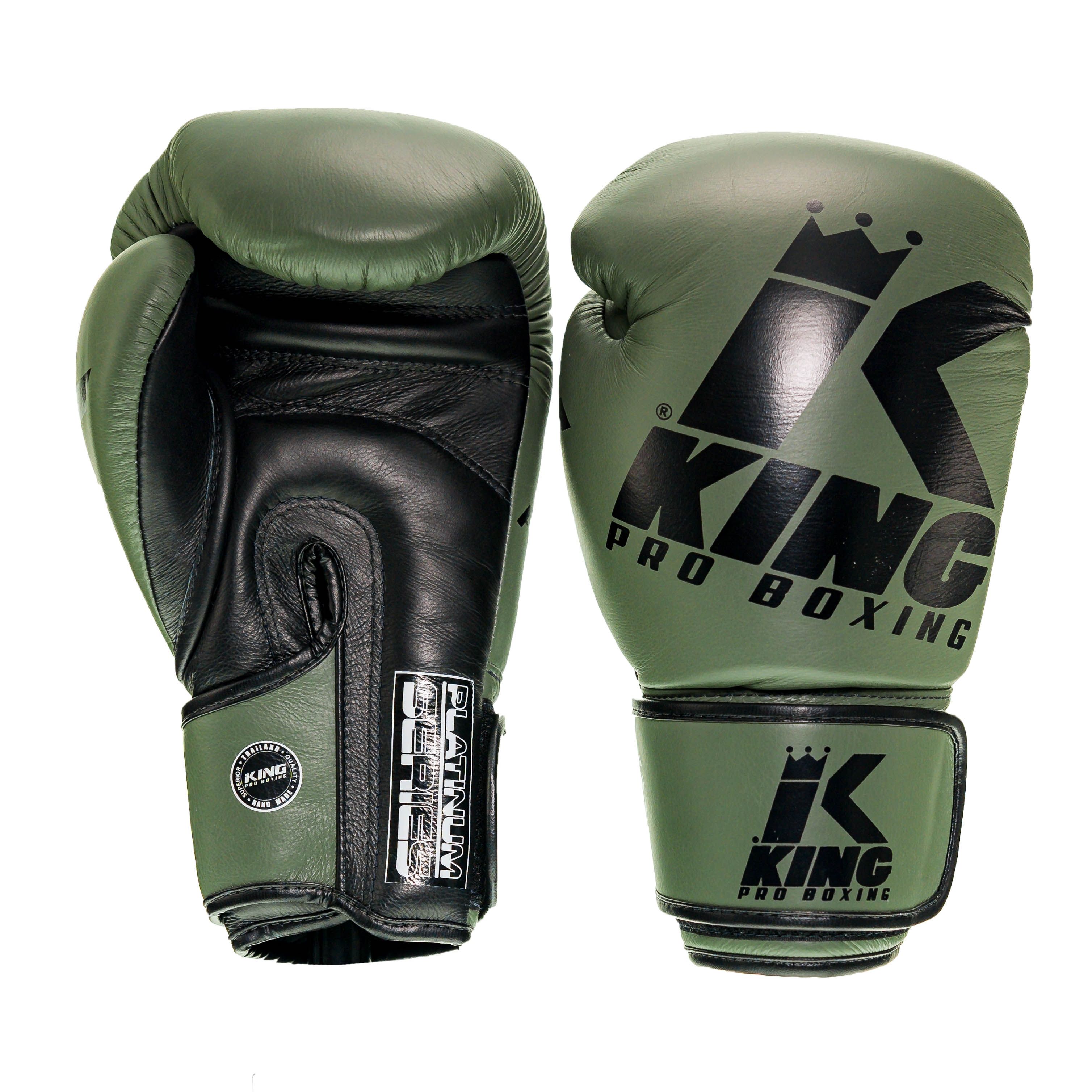 King Pro Boxing Platinum groene Leren bokshandschoenen