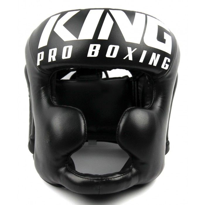 King Pro Boxing Lederen Hoofdbeschermer Zwart-Wit 