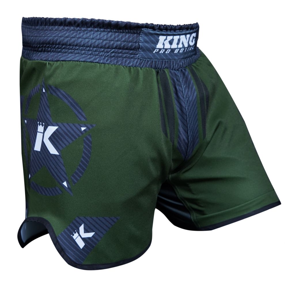 King Pro Boxing - Short - korte broek -  MMa Trunk - LEGION 1 - Groen - Grijs
