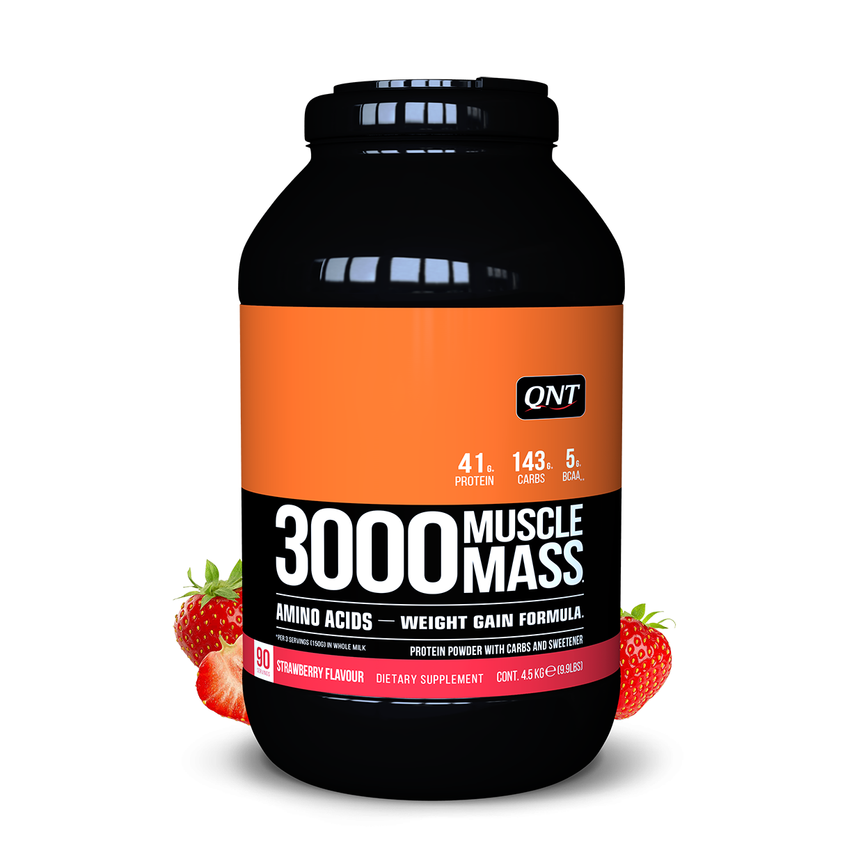 QNT-MUSCLE MASS 3000-Eiwitten-Weight gainer-AARDBEI