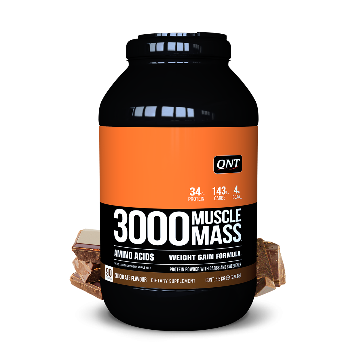 QNT - MUSCLE MASS 3000 CHOCOLADE - Weight gainer