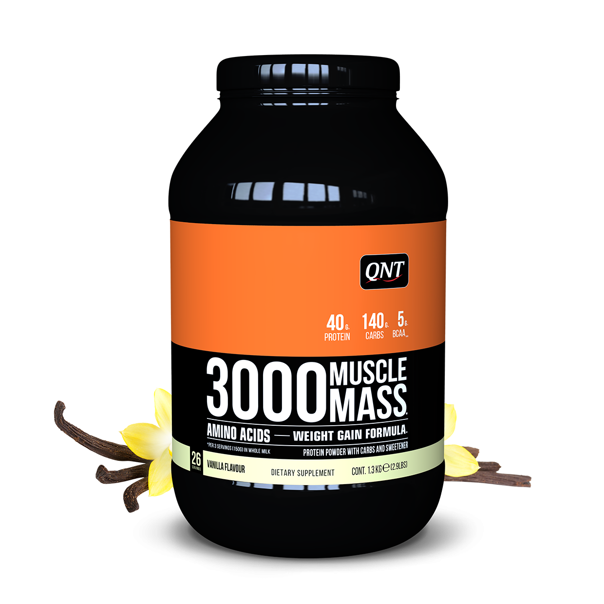 QNT-MUSCLE MASS 3000-Eiwitten-Weight gainer-Vanille