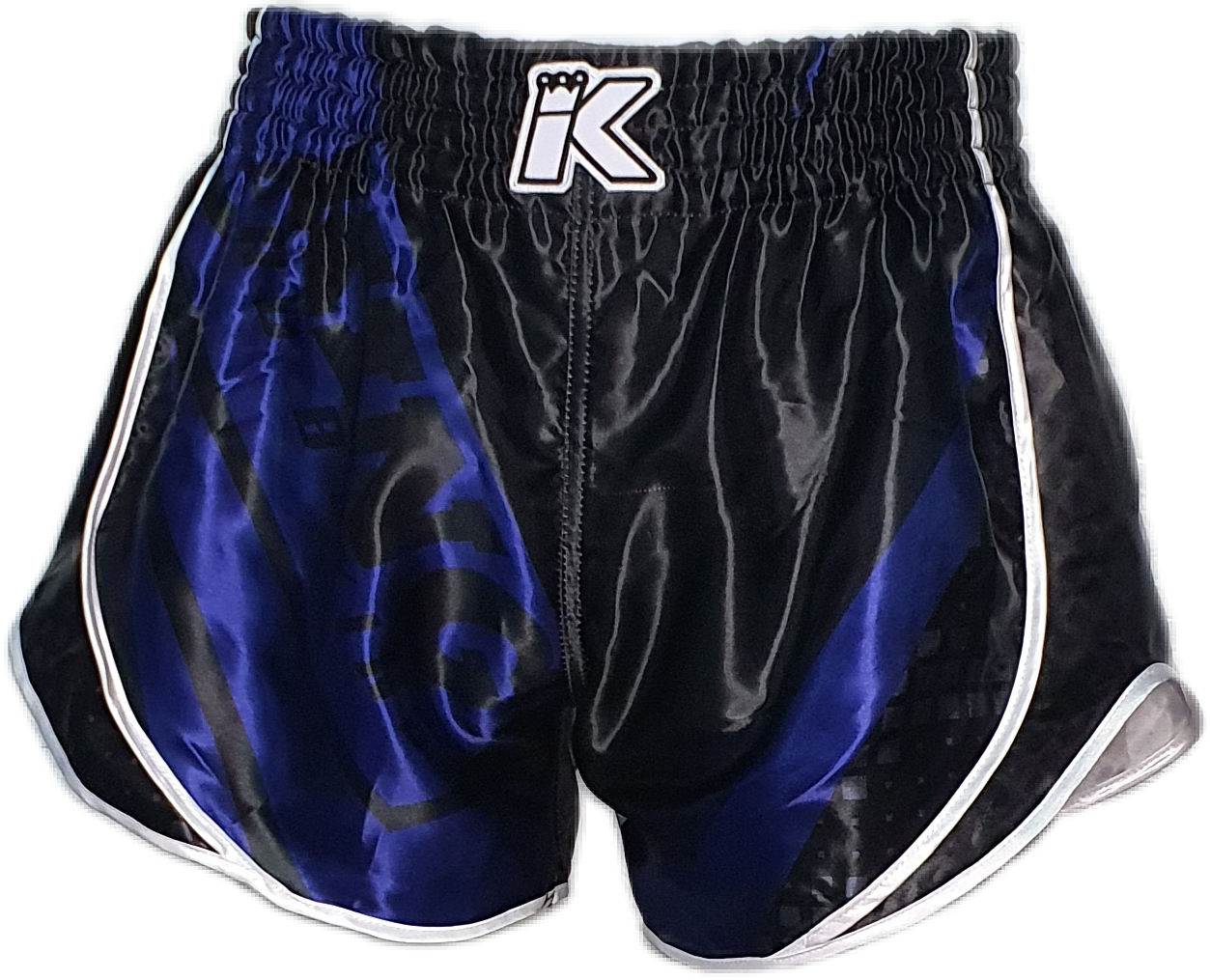 King Pro Boxing-Fightshorts-Kickboksbroek-STORMKING 3-Zwart-Blauw-Zwart