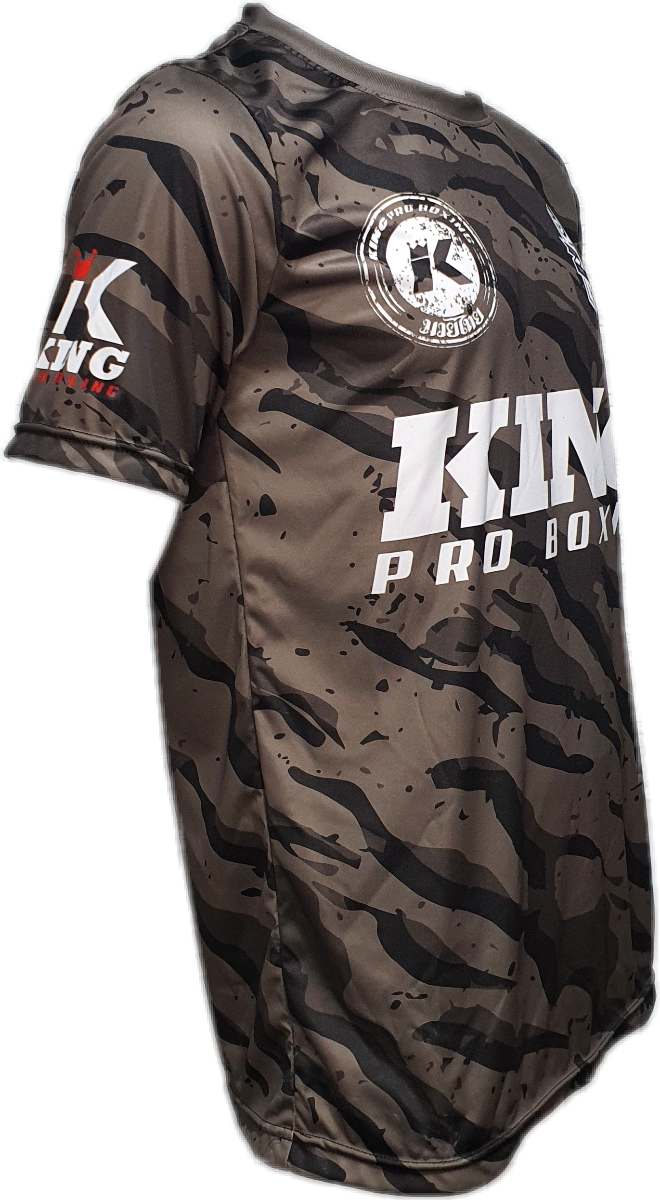 King Pro Boxing STAR 1 T-shirt: Legerprint Camouflage in het groen