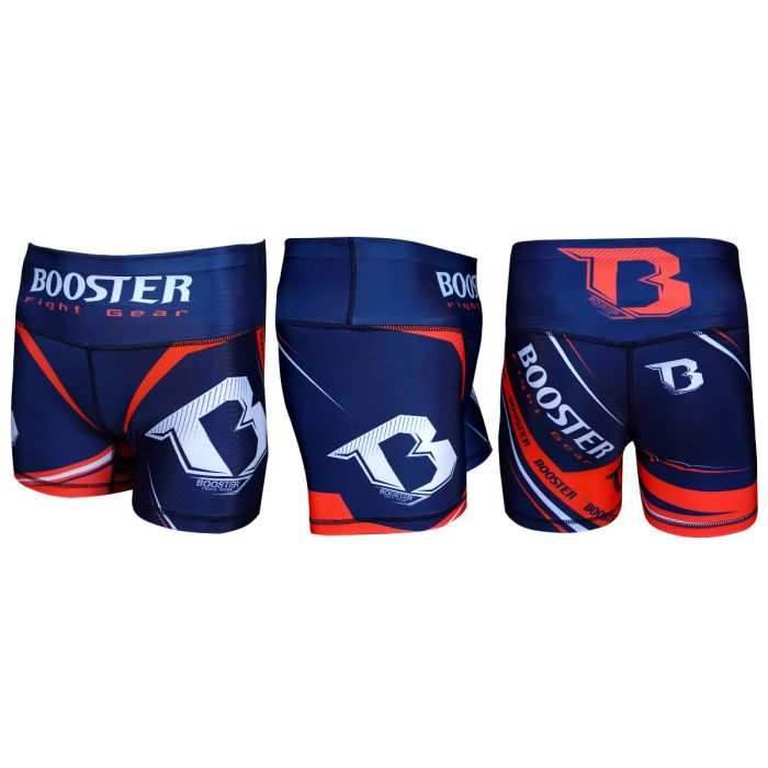 Booster Fightgear - CHALLENGE SHORTS ORANGE-  compression shorts - compressie korte broek - Oranje - Blauw - Wit - dames