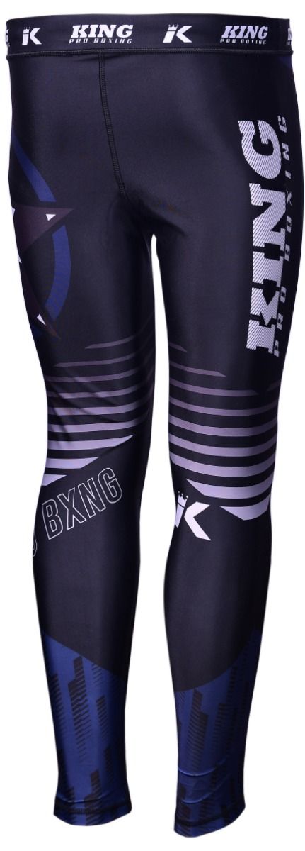 King Pro Boxing - compressie broek-STORMKING 3 SPATS -SPATS-blauw