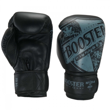 Booster Fight Gear Pro Shield 2: Zwart-Grijze Lederen Bokshandschoenen