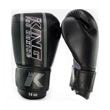 King Pro Boxing Elite 1 zwarte en grijze bokshandschoenen