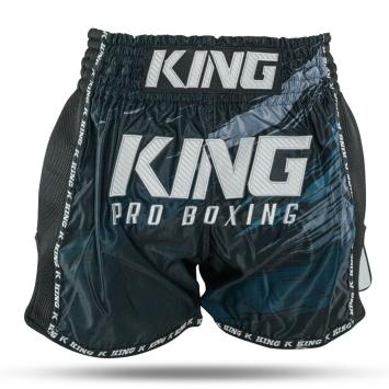 King Pro Boxing-Fightshort-Kickboksbroek-Short-Storm 1-Zwart-Grijs