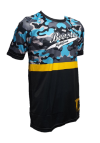 Booster FightGear - T-shirt -AD URBAN TEE 3 - zwart-blauw-grijs-geel