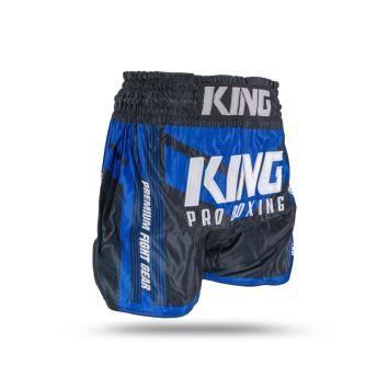 King Pro Boxing-Fightshort-Kickboksbroek-ENDURANCE 5-Blauw-Zwart
