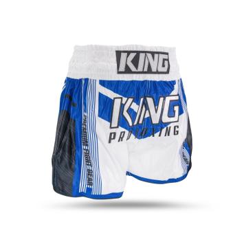 King Pro Boxing-Fiightshort-kickboksbroek-Short-ENDURANCE 8-Wit-Blauw