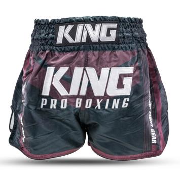 King Pro Boxing-Fightshort-Kickboksbroek-Short-ENDURANCE 1-Boudreaux Rood-Zwart 