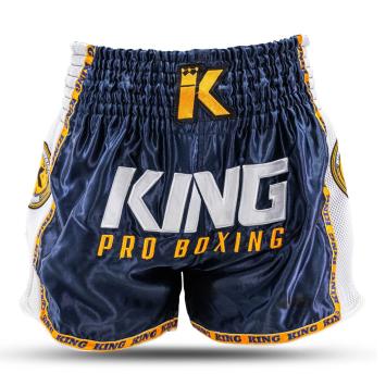 King Pro Boxing-Fightshort-MMA-Kickboksbroek-Neon 3-Blauw-Grijs-oranje
