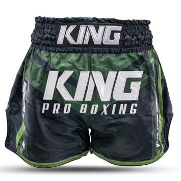 King Pro Boxing-Fightshort-Kickboksbroek-Short-ENDURANCE 3-Groen-Zwart