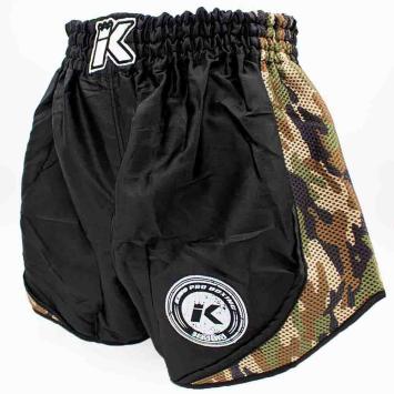 King Pro Boxing - Fightshort - korte broek - RETRO MESH - CAMO - leger print - bruin - groen - zwart
