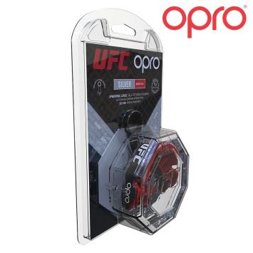 UFC Gebitsbeschermer Silver-Zwart - Rood - One Size