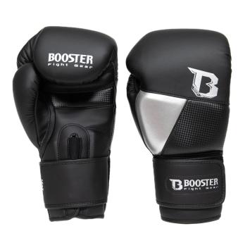 Booster Fight Gear-Bokshandschoenen-BG XXX Silver-Vegan Leer-Zwart-Zilver